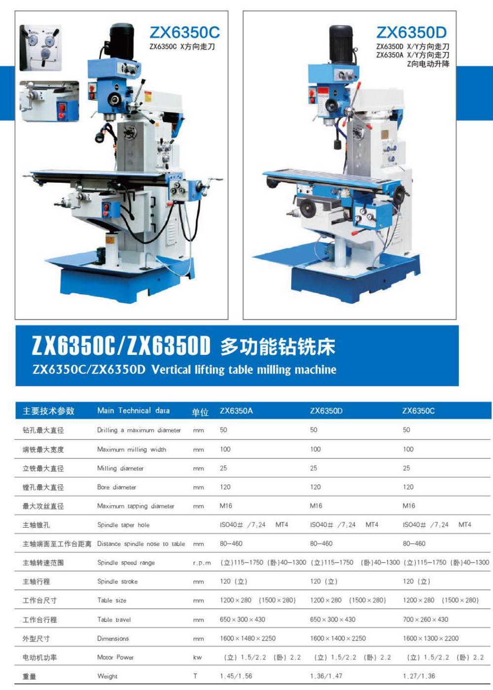Vertical Lifting Table Milling Machine